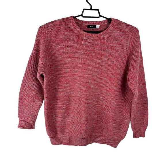 BDG Men's L Crew Sweater Pink Coral Gray Marled - Picture 2 of 14